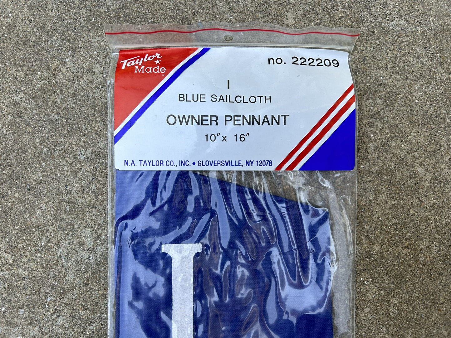 TAYLOR MADE 222209 I OWNER PENNANT 10" X 16" BLUE SAILCLOTH MARINE FLAG / NEW