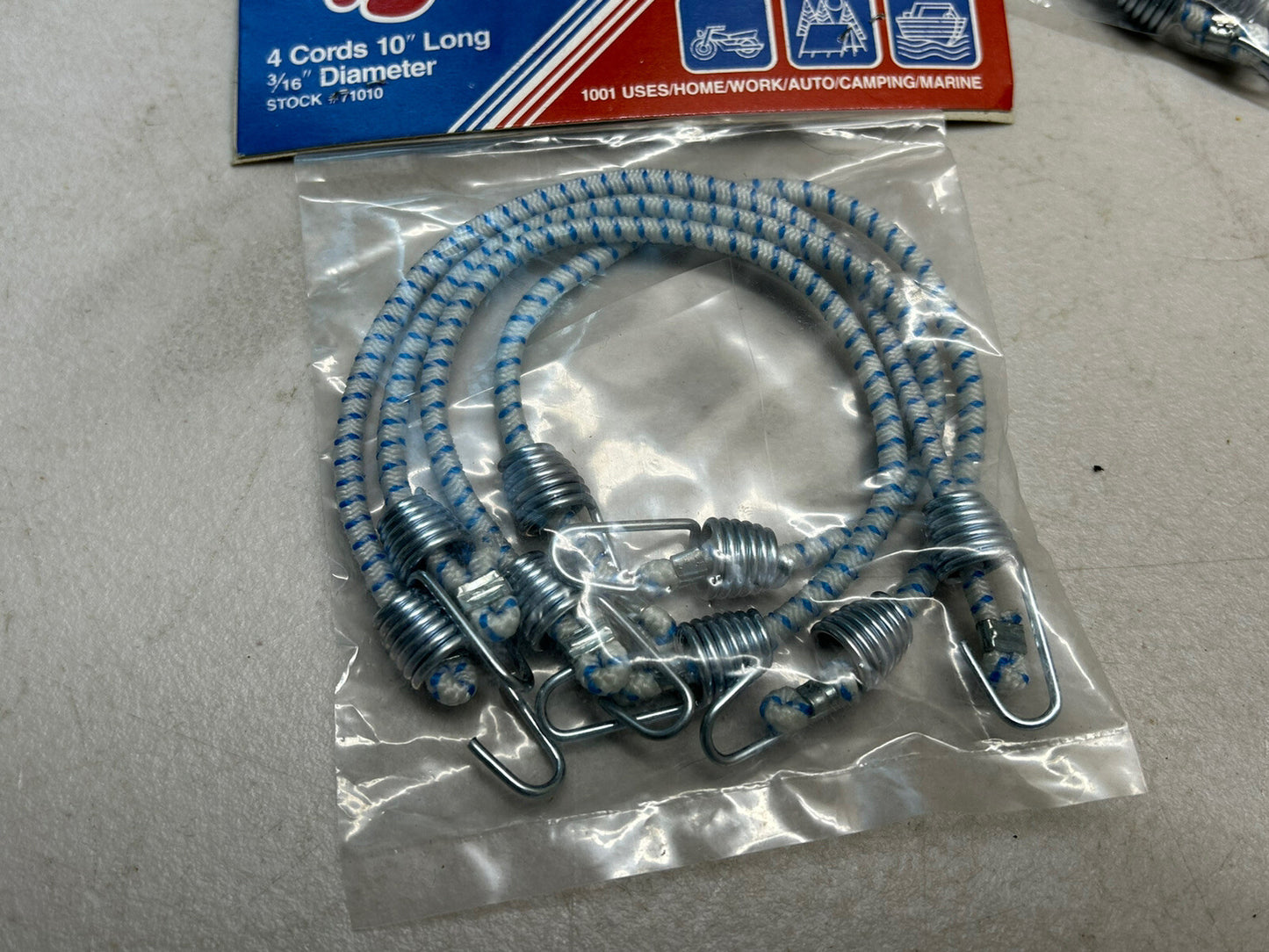 TAYLOR TYES 71010 BUNGEE CORD SET 3/16" X 10" LONG / LOT OF 3 PACKS OF 4 CORDS