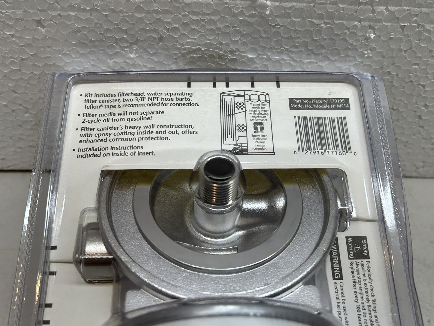 TEMPO 170105 / MF14 WATER SEPARATING FUEL FILTER KIT GAS RV MARINE / NEW