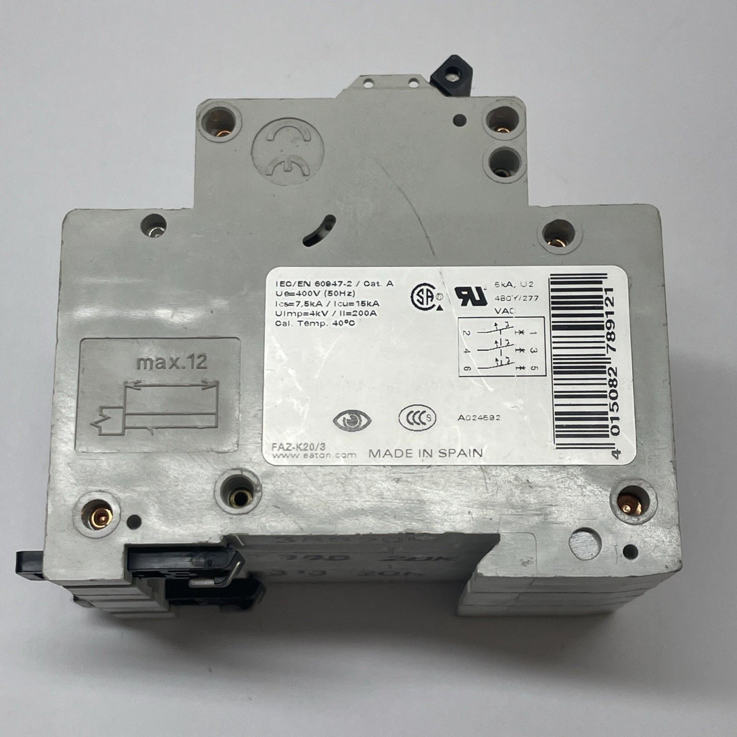 Eaton FAZ-K20/3 20A 3-Pole K-Curve Supplementary Protector