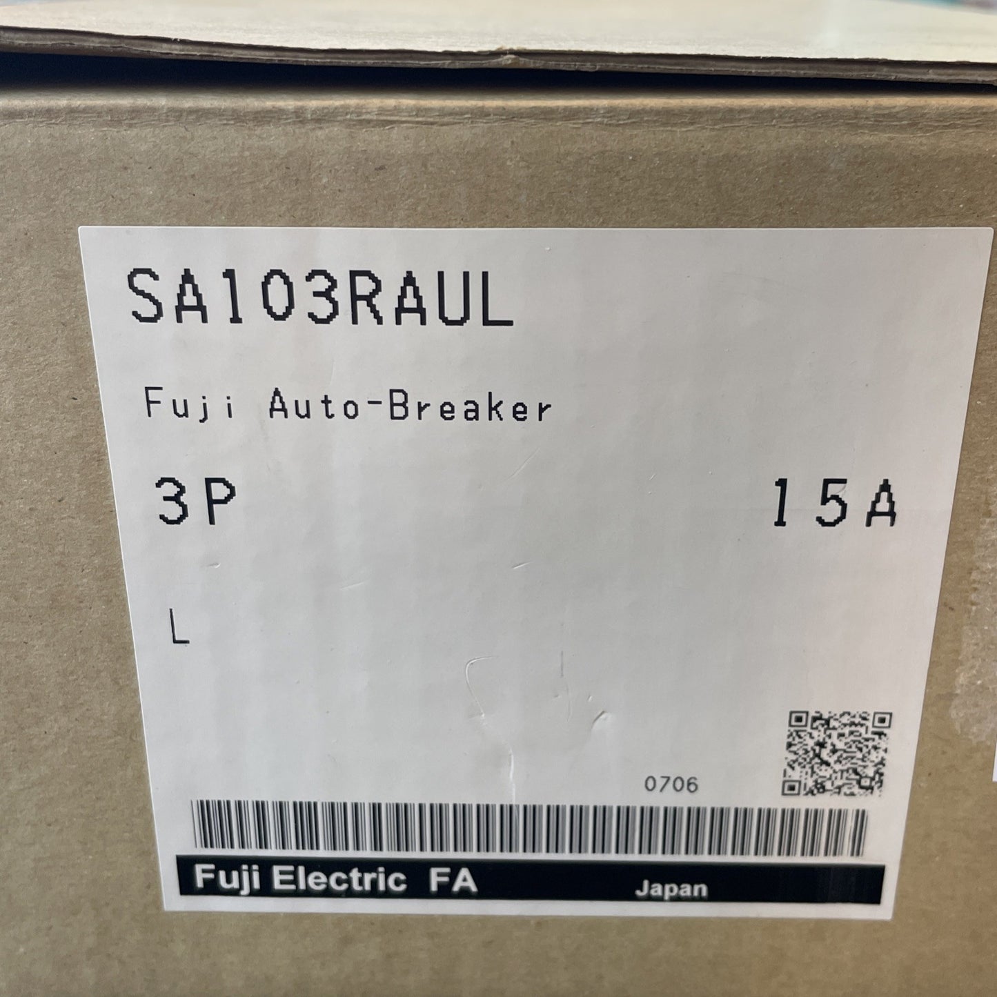 Fuji Electric SA103RAUL 15 3-Pole Molded Case Circuit Breaker 15A 240V