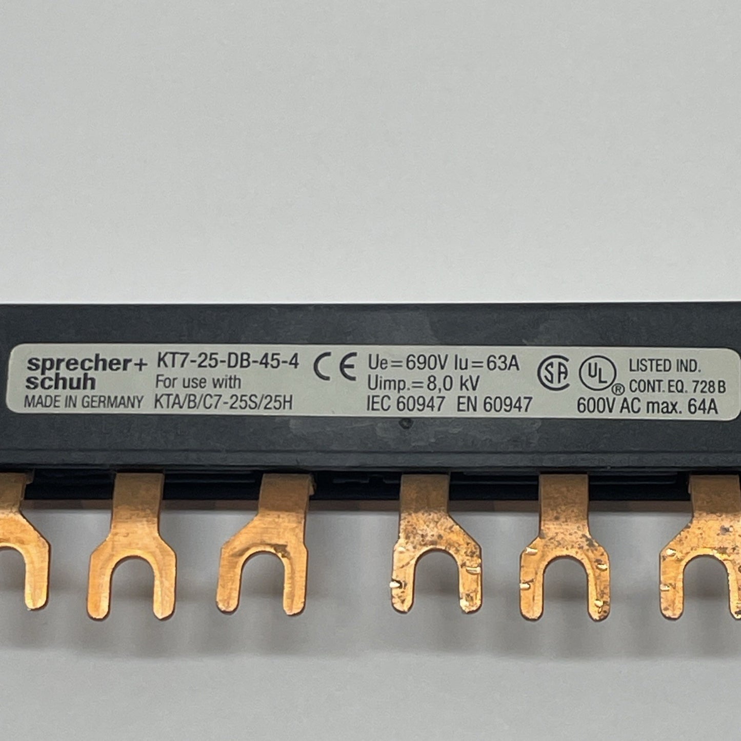 SPRECHER + SCHUH  KT7-25-DB-45-4, COMPACT COPPER BUS BAR LINK, 600VAC