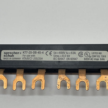 SPRECHER + SCHUH  KT7-25-DB-45-4, COMPACT COPPER BUS BAR LINK, 600VAC