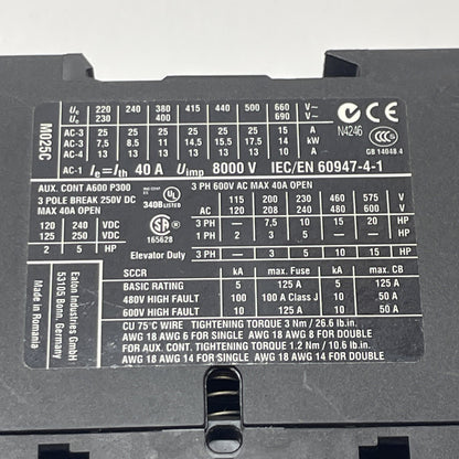 Moeller DILM25-10 Contactor 40A 3P