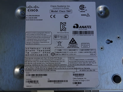 CISCO CISCO1941/K9 INTEGRATED WIRED ROUTER 2 GB ETHERNET PORTS 256MB FLASH / BOX