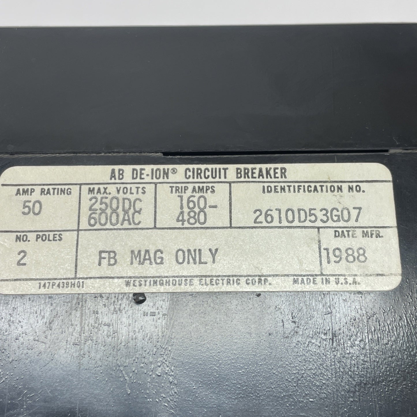 Westinghouse MCP0358CR 3-Pole Motor Circuit Protector 7A 600V