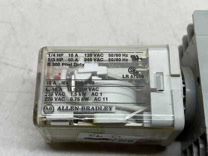ALLEN BRADLEY 700-HA32A1-1-4 RELAY SER A 120VAC WITH IDEC SR2P-06 BASE 92Y30C