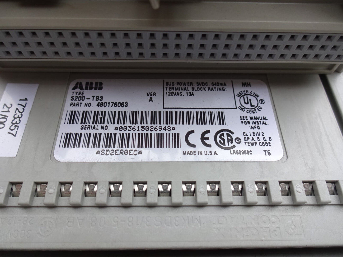 ALLEN BRADLEY 1794-0B16/A / WITH S200-TB3 / 1794-0B16 SERIES A
