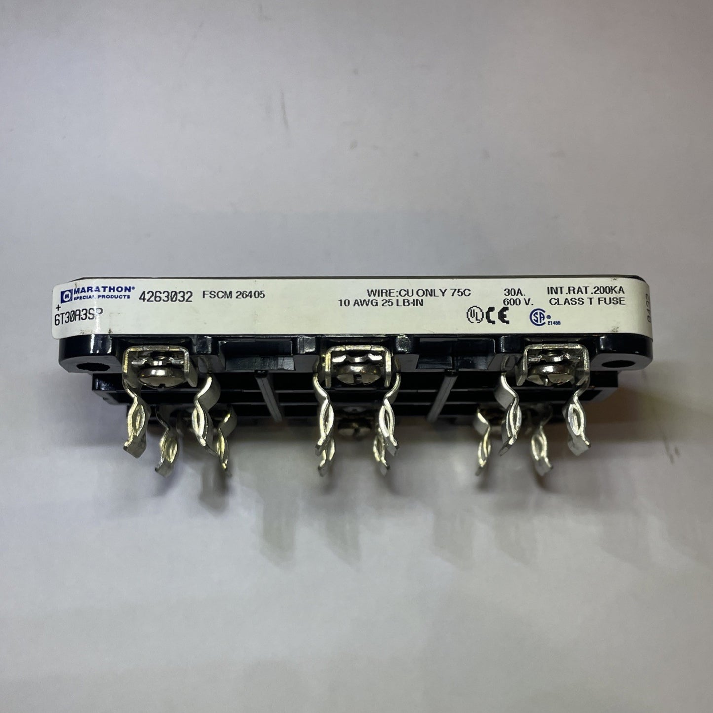 MARATHON FSCM 26405 6T30A3SP 4263032 FUSE HOLDER 30A 600 VAC