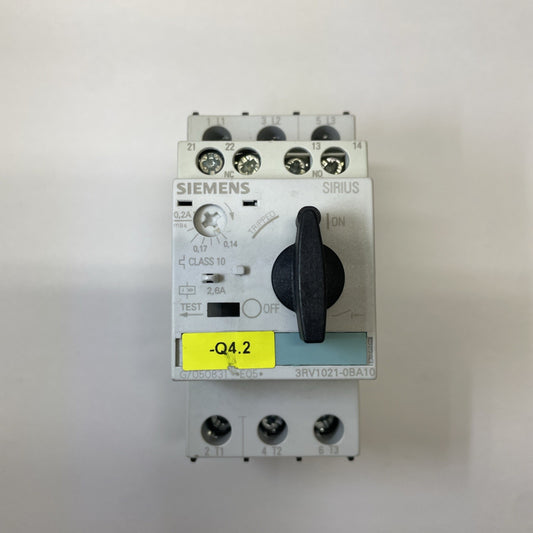 Siemens 3RV1021-0BA10 Manual Motor Starter Protector Circuit Breaker 0.2A
