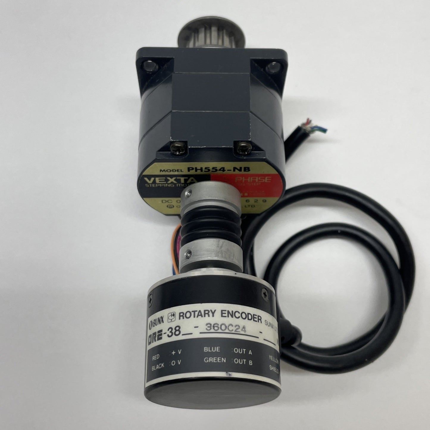 Vexta Oriental 5-Phase Stepper Motor PH554-NB w/ Sunx DRE-38 Rotary Encoder