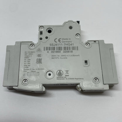 Siemens 5SJ4111-7HG41 Miniature Circuit Breaker 1-Pole 5A C-Trip 240V