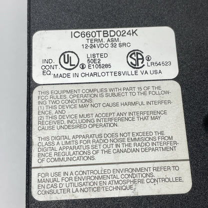 GE Fanuc IC660BBD024 I/O Block Assembly 32-Circuit 12-24VDC