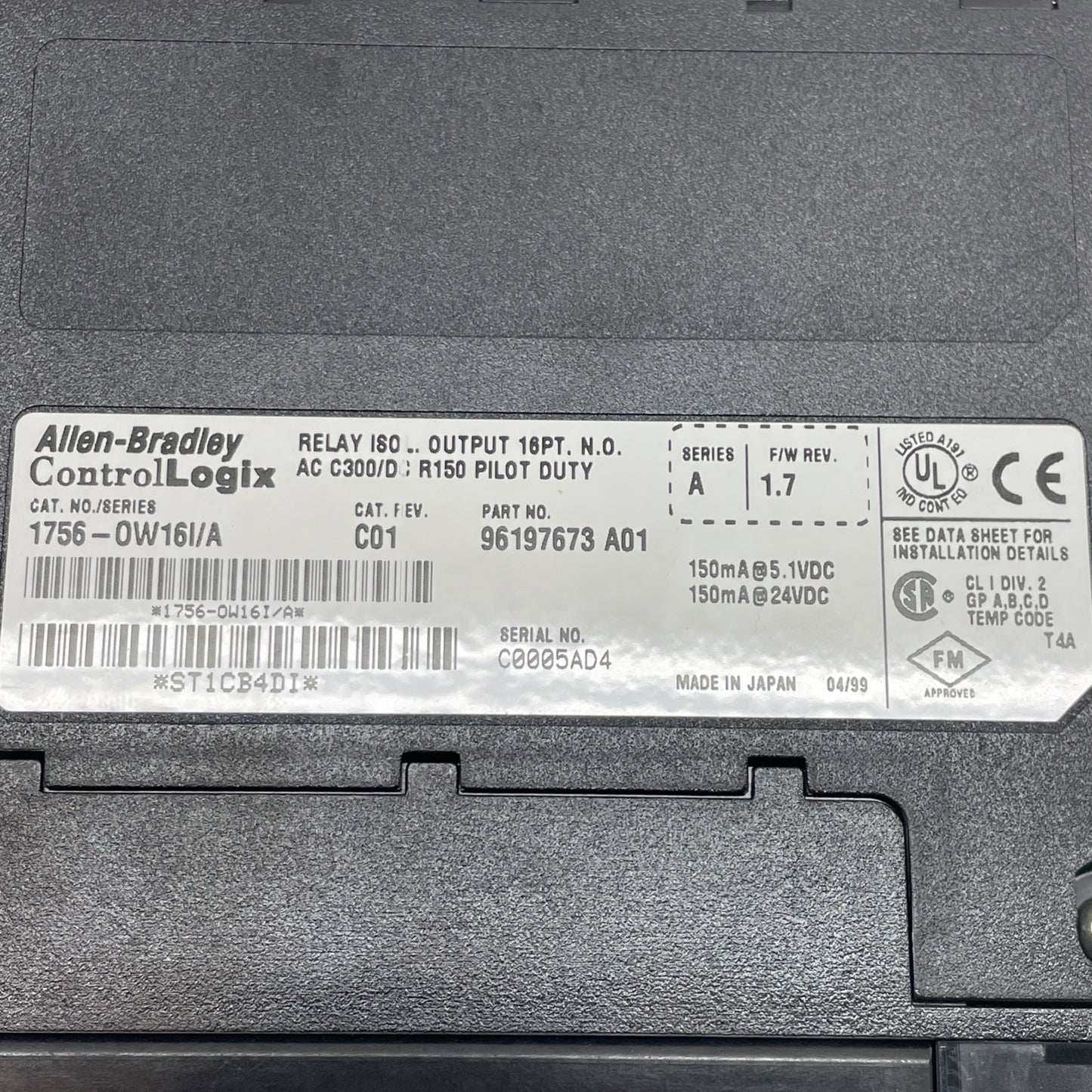 Allen-Bradley 1756-OW16I/A ControlLogix 16pt Relay Output Module