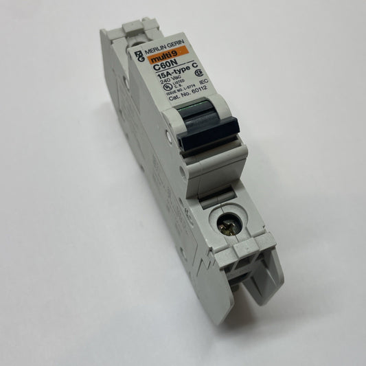 Merlin Gerin Multi9 C60N 60112 1-Pole Type C 15A Miniature Circuit Breaker