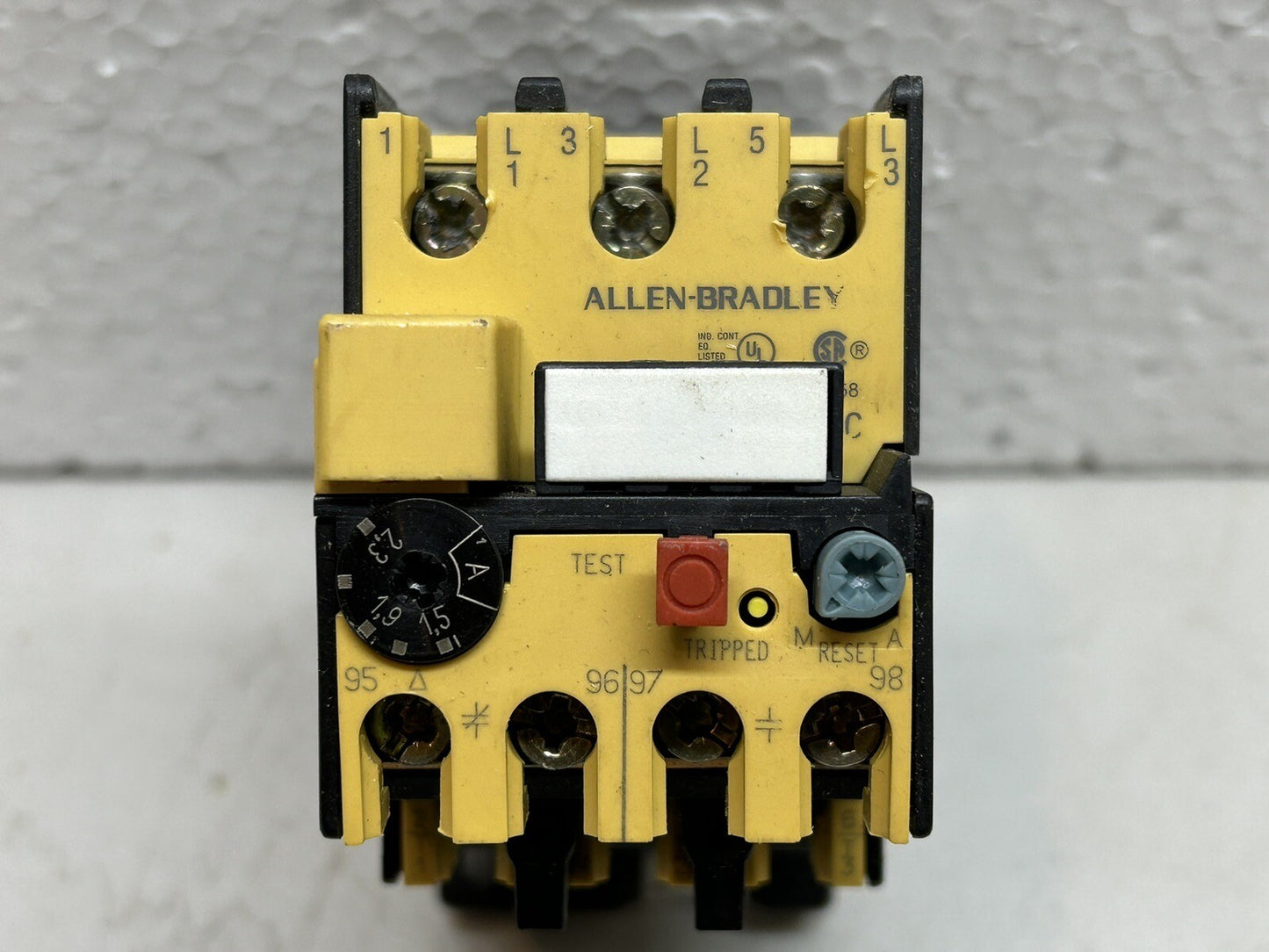 ALLEN BRADLEY 193-BSB 22 SER B OVERLOAD 1.5-2.3A RANGE W/ 193-BPM1 SER C ADAPTER