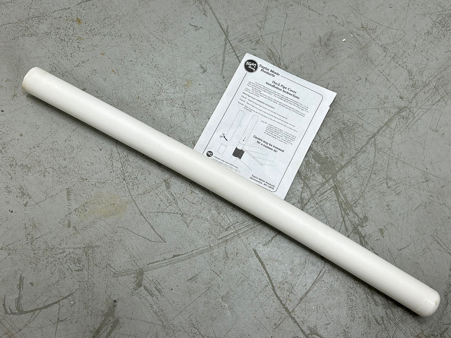 TAYLOR MADE DOCK PIPE / POST COVER 2" X 36" (3 FT) WHITE / NOS