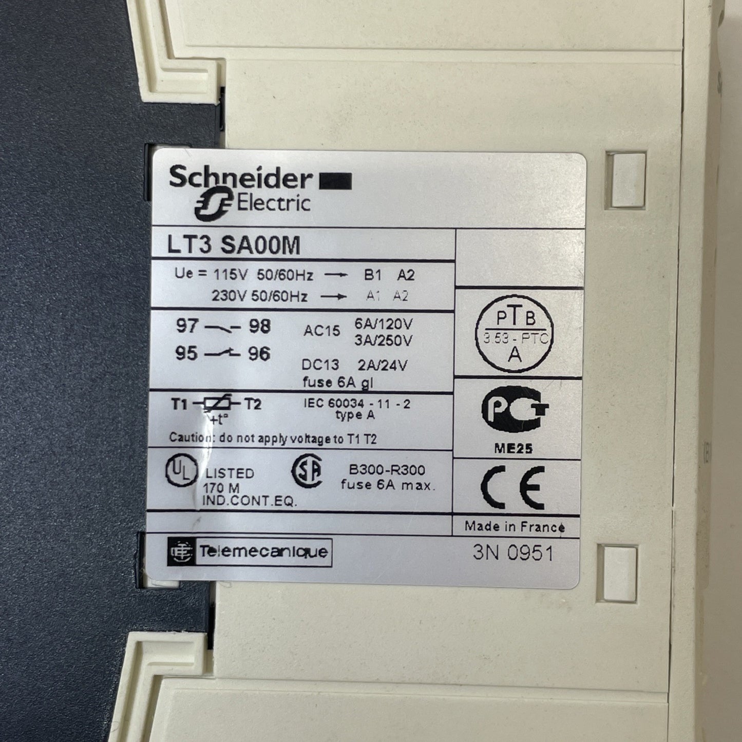 Schneider / Telemecanique -  LT3SA00M Protection Relay  LT3 SA00M