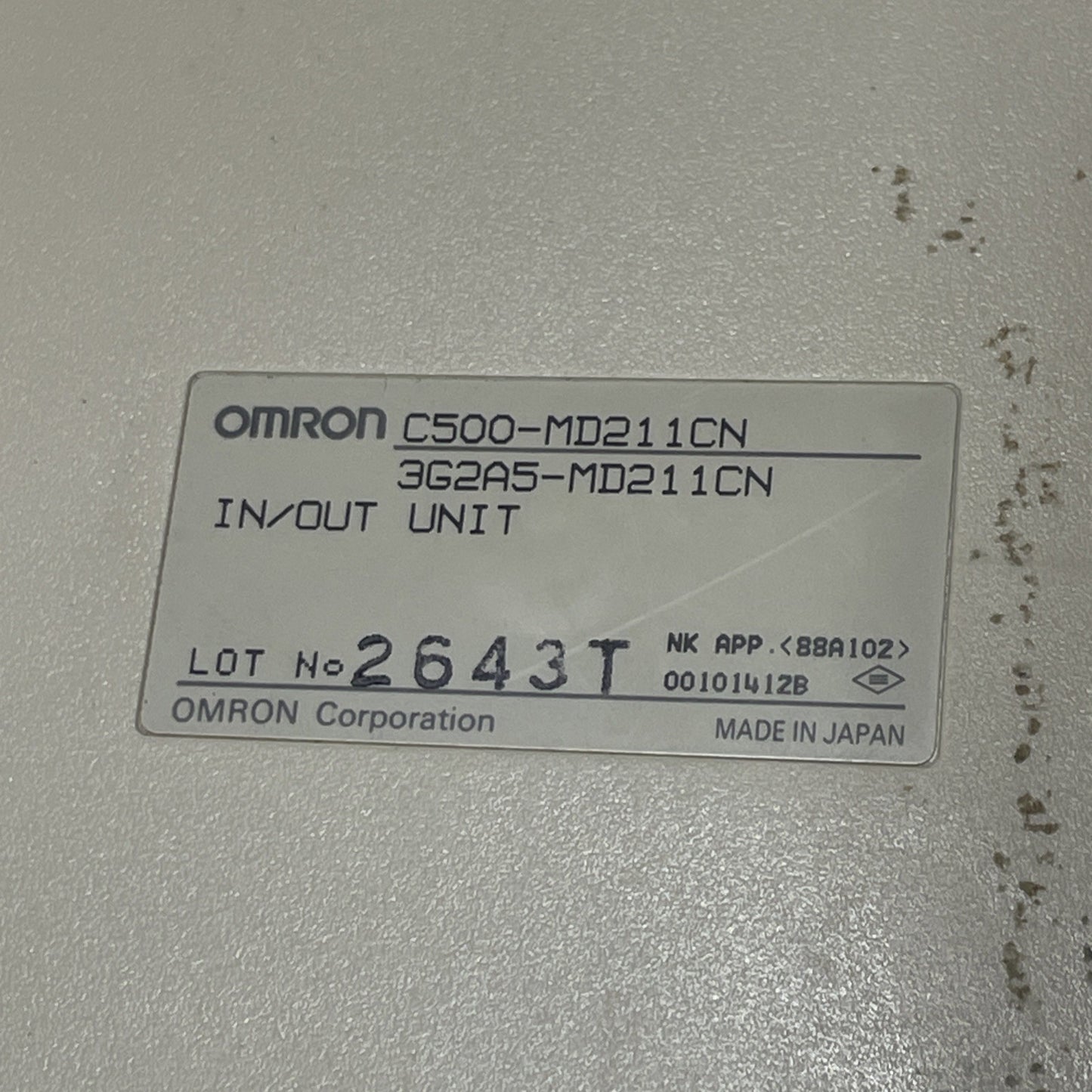 OMRON C500-MD211CN / 3G2A5-MD211CN I/O Module 16-Point DC Input
