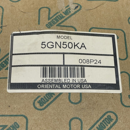 NEW Oriental Motor 5GN50KA Parallel Shaft Gearhead (50:1)