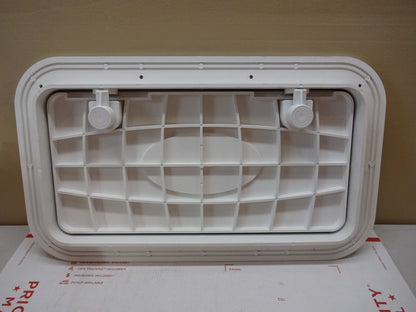 BECKSON INSPECTION HATCH 11" X 19" OD / 9" X 17" ID WHITE FLAG ANCHOR DESIGN NEW