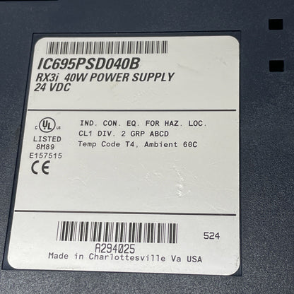 IC695PSD040B 40 W DC Power Supply Module (RX3i / PACSystems)