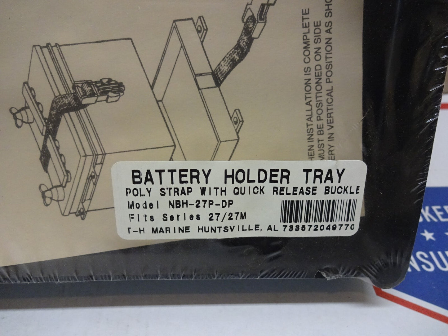 T-H MARINE NBH-27P-DP / BATTERY HOLDER TRAY POLY STRAP W/ QUICK RELEASE BUCKLE