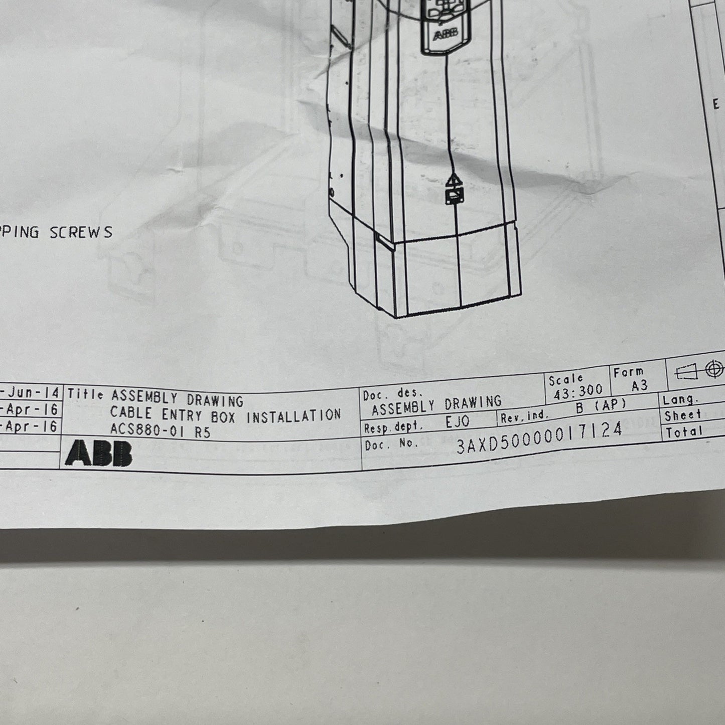 ABB 3AXD50000011387B Conduit Box Kit ACS880 R5