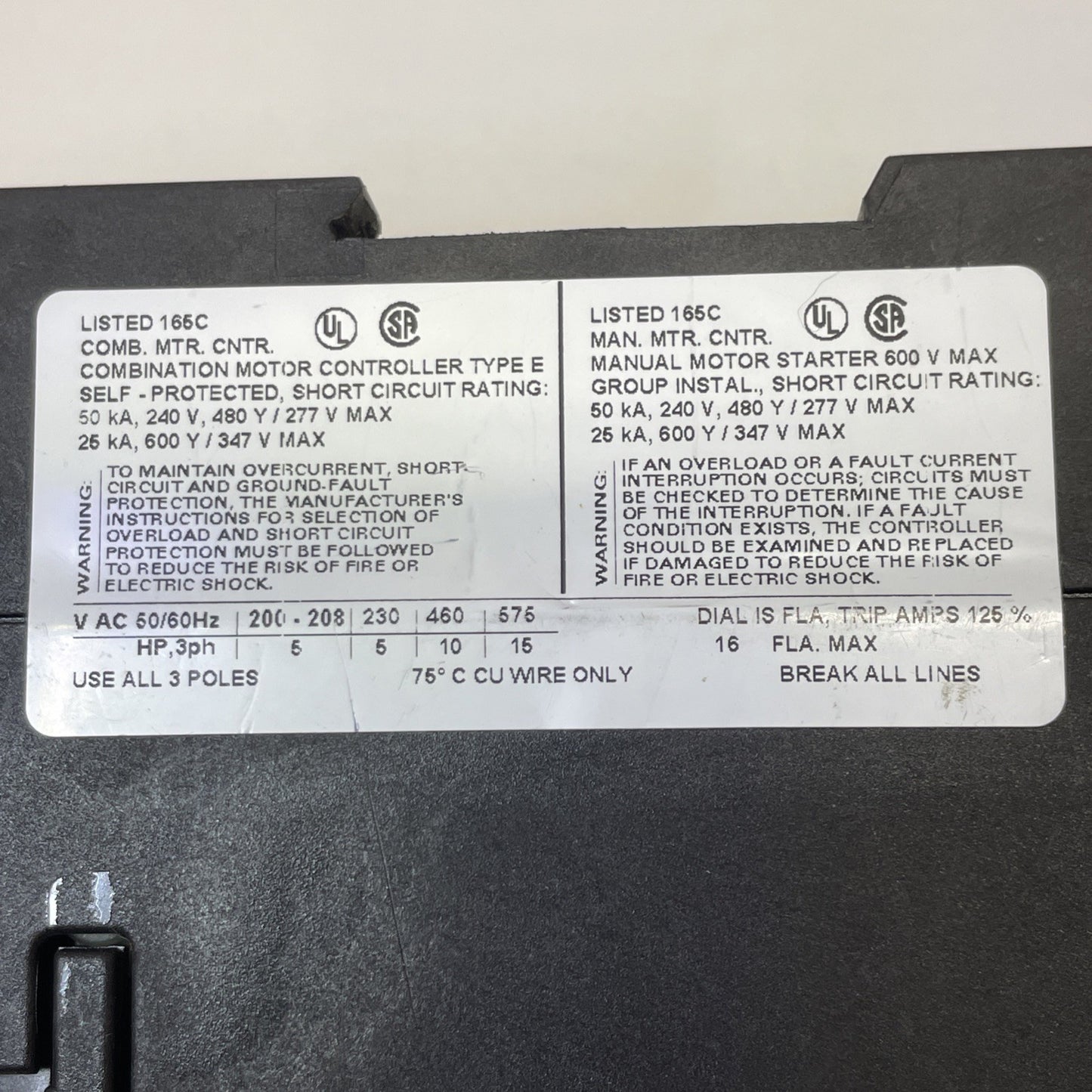 Siemens Sirius 3R Manual Combination Starter 3RV1031-4AA10 / 3RV10314AA10