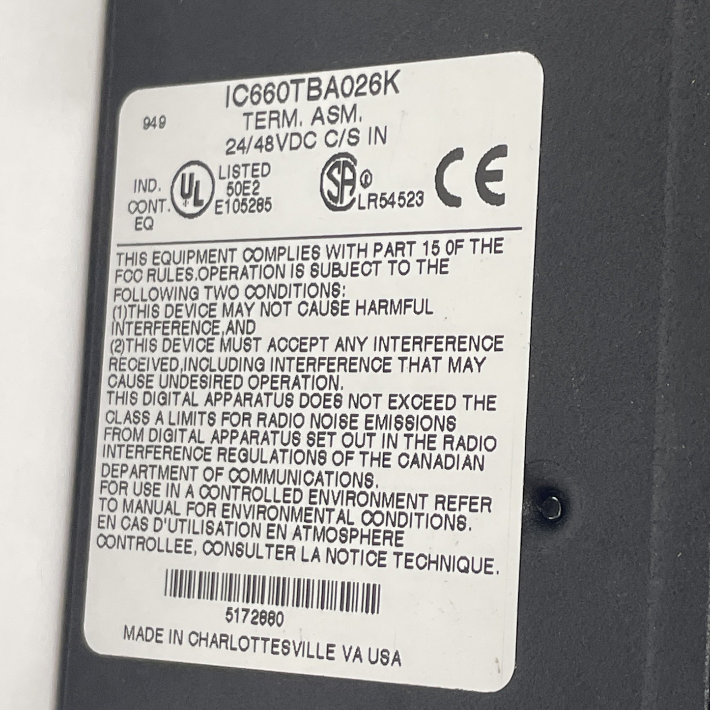 GE Fanuc IC660BBA026 Genius Analog Input IC660EBA026M + IC660TBA026K