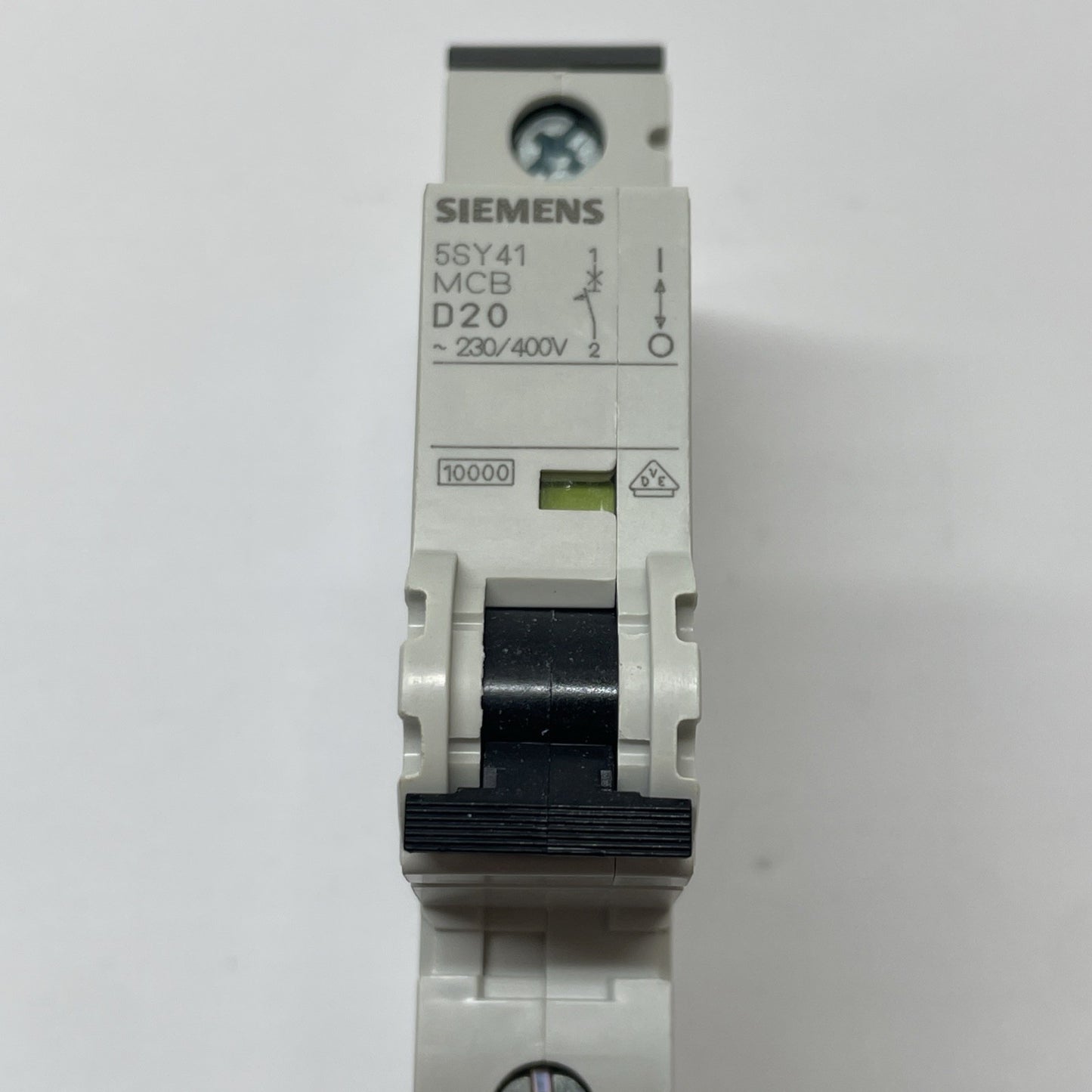 Siemens 5SY4 120-8  20A 1-Pole D-Curve DIN Rail Miniature Circuit Breaker