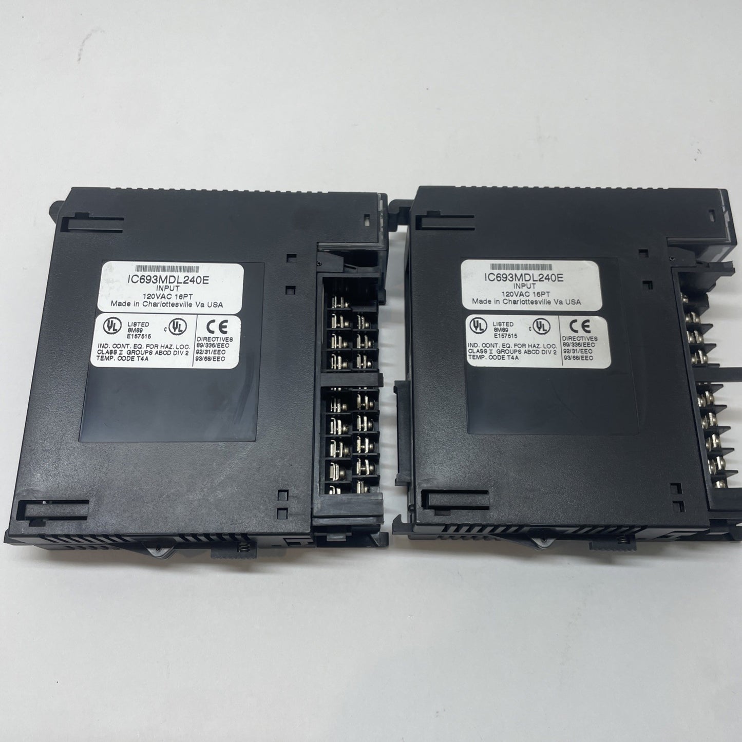 (LOT OF 2) GE Fanuc IC693MDL240E Input 120 VAC 16 Point Module