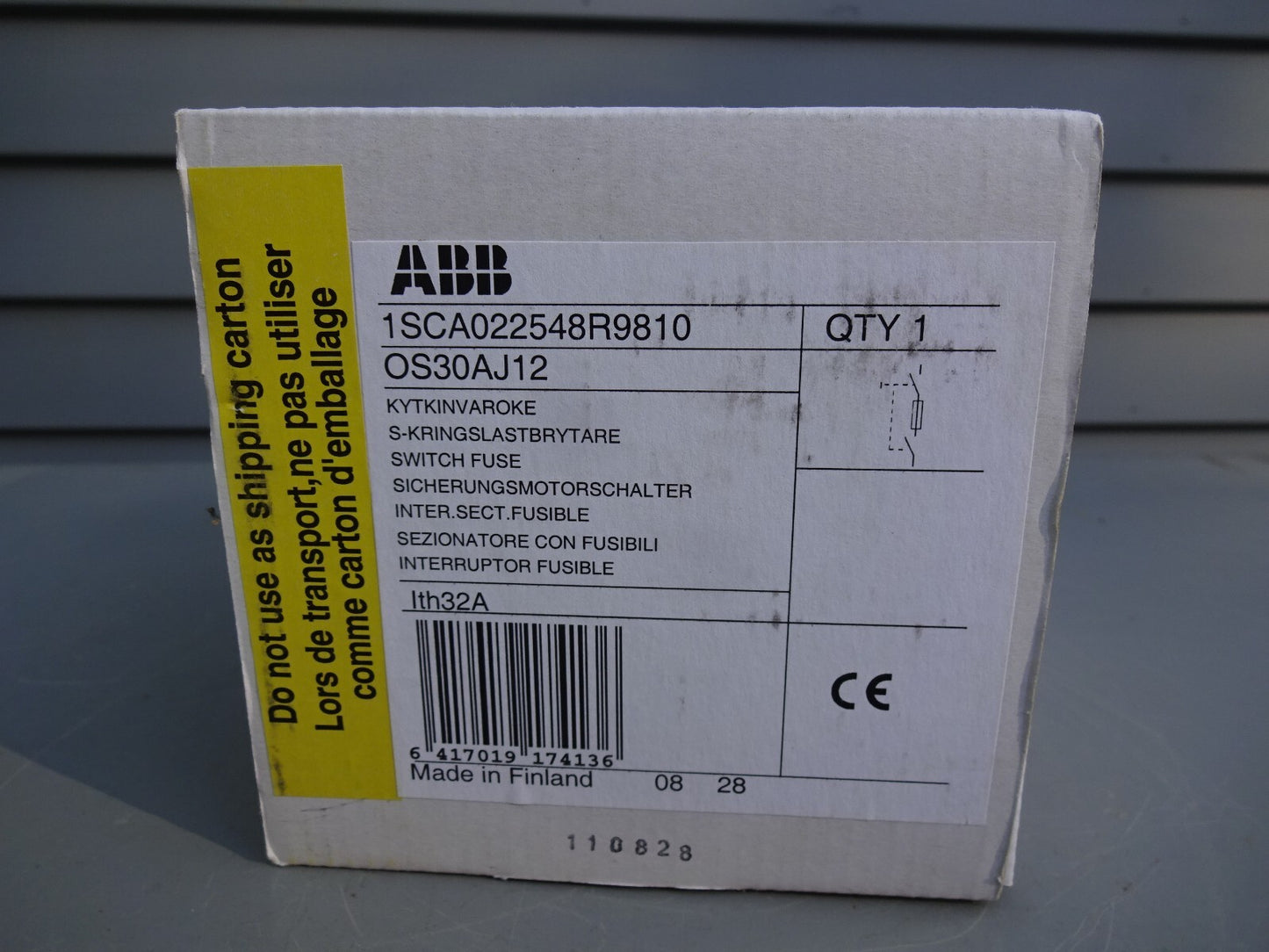 ABB 1SCA022548R9810 / 0S30AJ12 / 30AMP TYPE HRC FUSE SWITCH / NEW IN BOX