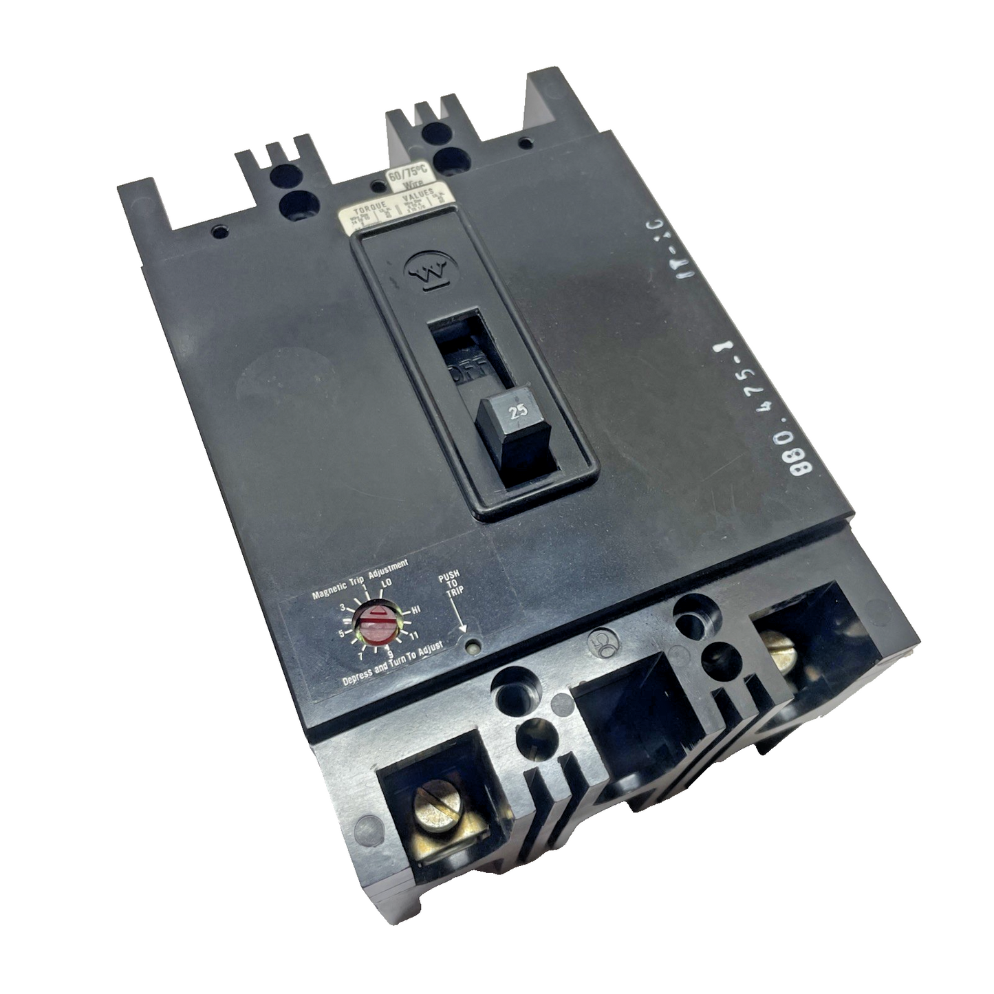 Westinghouse FB2190MRL 25 A 600 V 2-Pole Molded Case Breaker 2610D53G06