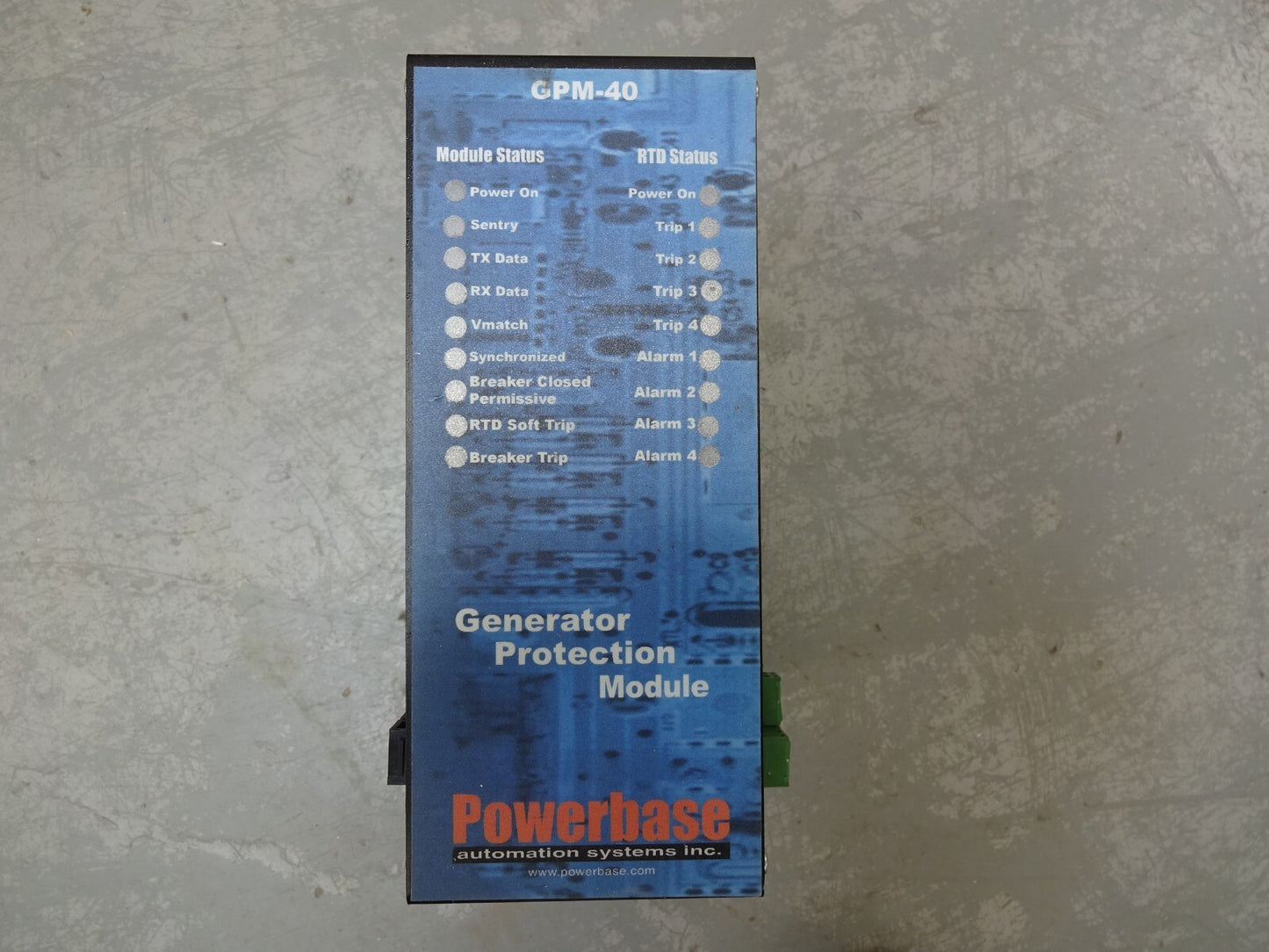 POWERBASE GPM-40 / GENERATOR PROTECTION MODULE / RESISTIVE TEMPERATURE DEVICE