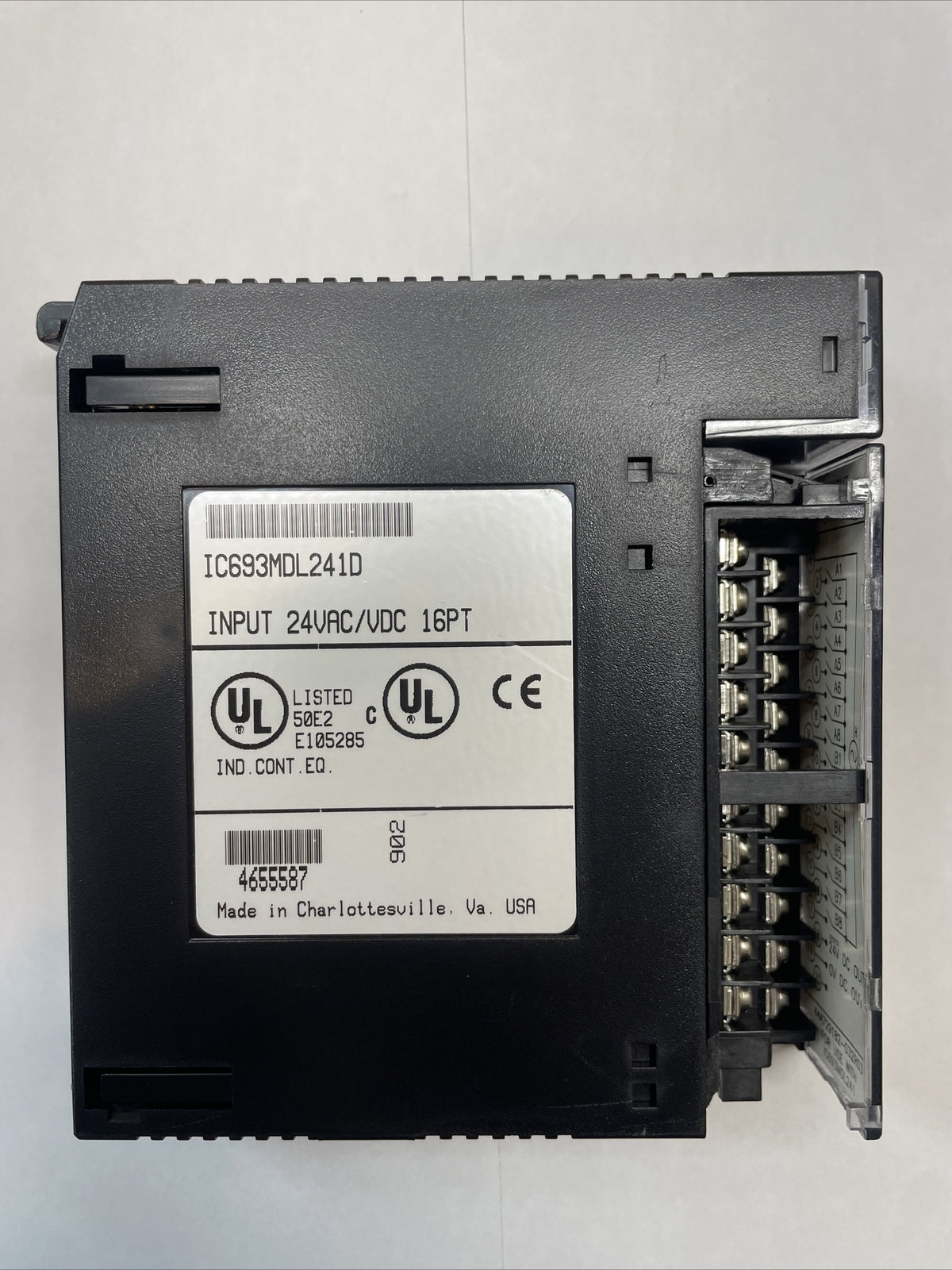 GE Fanuc IC693MDL241D 24VAC/VDC 16-Point Positive/Negative Logic Input Module