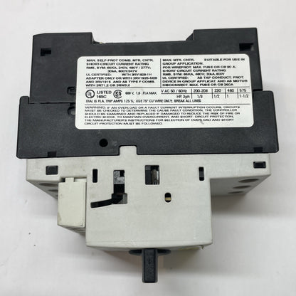 Siemens 3RV1021-1AA10 Motor Protection Circuit Breaker 1.1-1.6 A