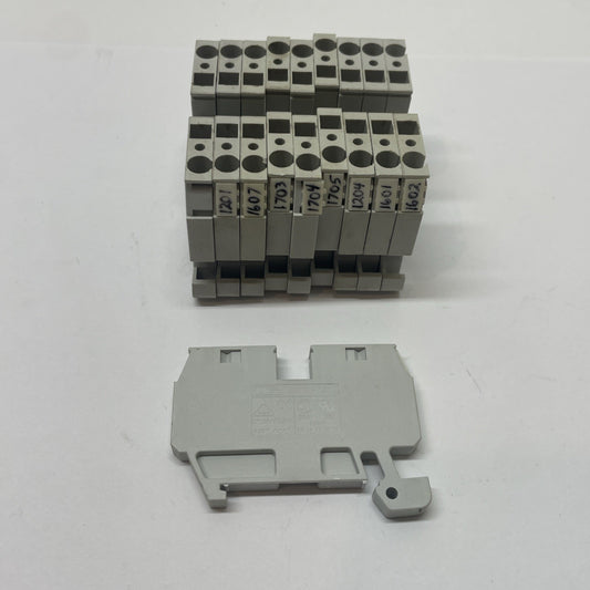 (LOT OF 10) MI  EURO Q 4/35  Terminal Block 30A / 600V 24-10AWG