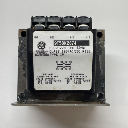 GE 9T58K2874 Control Transformer 0.075 kVA 120/240 V–12/24 V 1-Phase