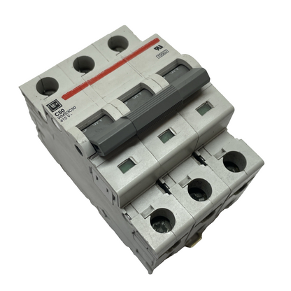 Eaton Cutler-Hammer WMS3C50 3-Pole 50A Industrial Circuit Breaker DIN Rail