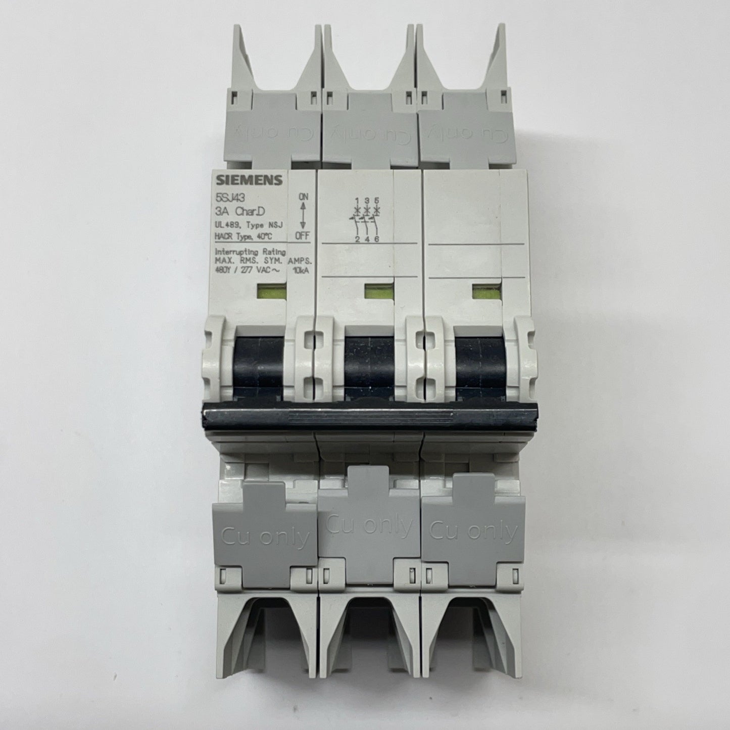 Siemens 5SJ4 303-8HG42 / 5SJ43038HG42  MCB 3-Pole 3A 480/277 VAC