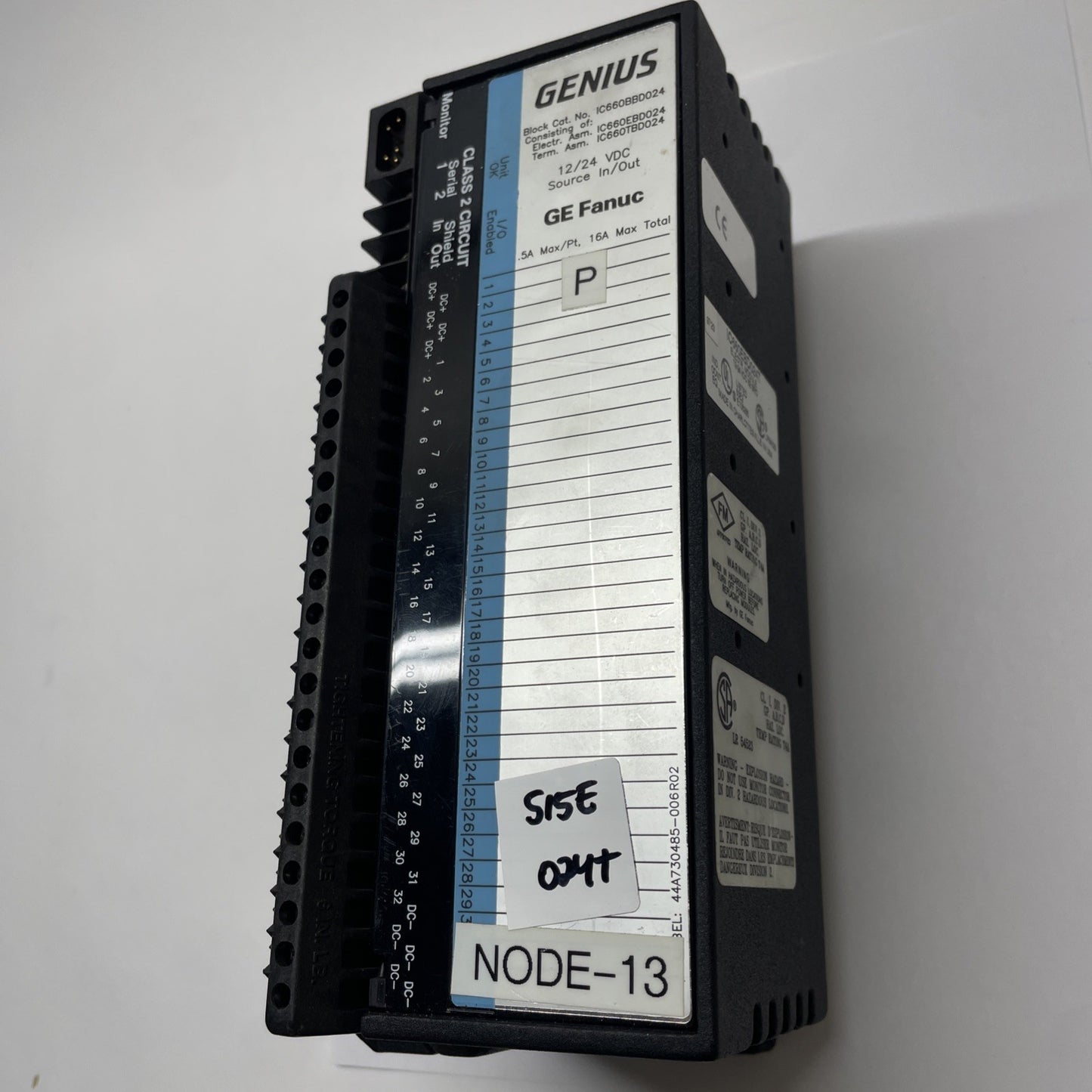 GE Fanuc IC660BBD024 I/O Block Assembly 32-Circuit 12-24 VDC (EBD024 + TBD024)
