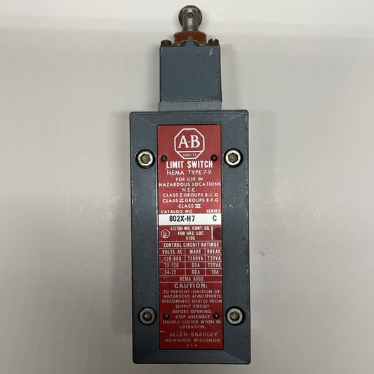 Allen Bradley 802X-H7 Rotary Lever Arm Limit Switch w/ Z-21331 Operating Head