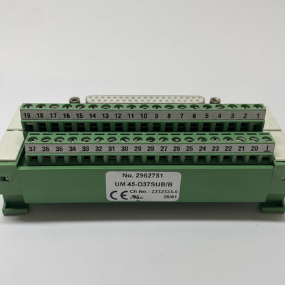 Phoenix UM 45-D37SUB/B Interface Module 37-Pos Termination Board (2962751)