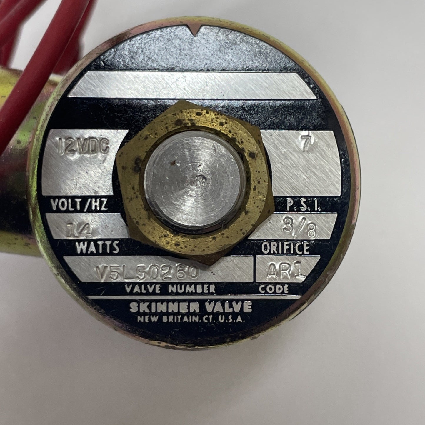 SKINNER V5 SERIES SOLENOID VALVE V5L50260 12VDC AR1