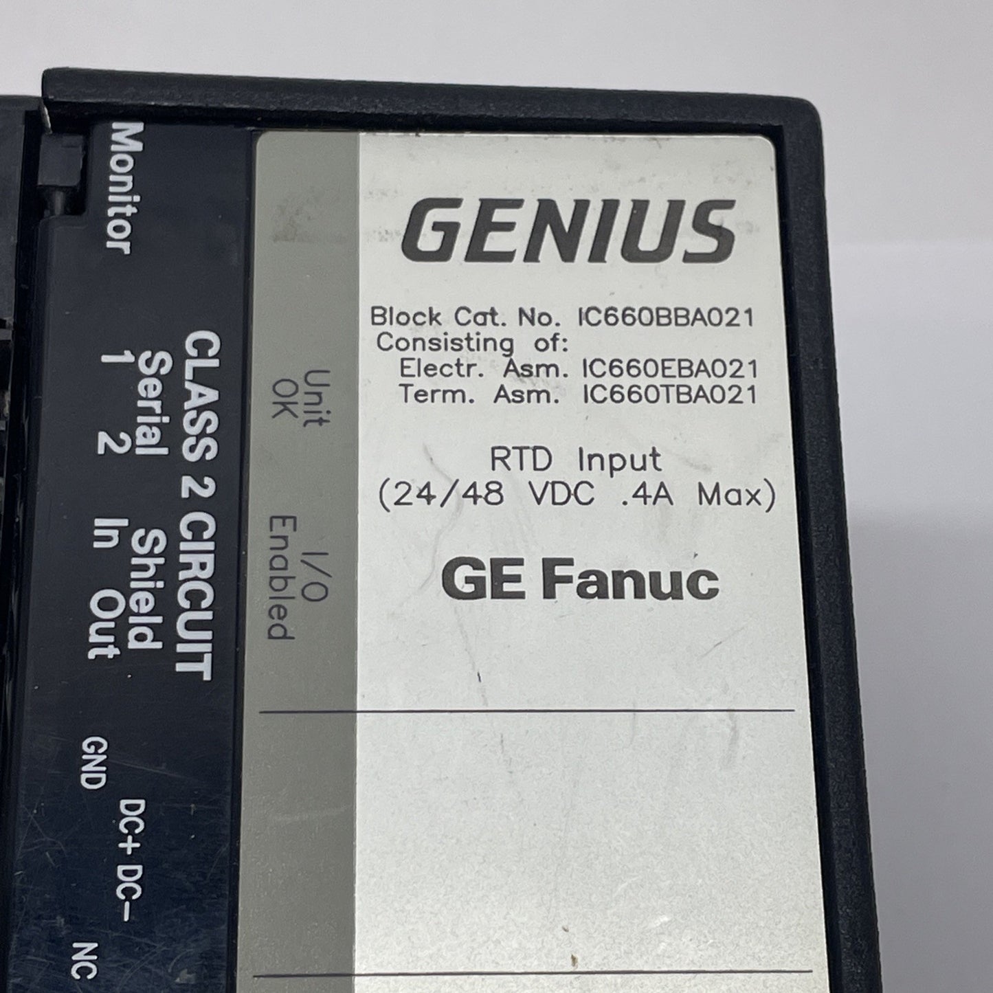 GE Fanuc IC660BBA021 Genius RTD Input Module IC660EBA021K + IC660TBA021K 24/48VD