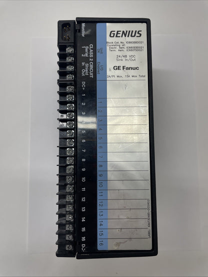 GE Fanuc IC660BBD021 Genius Sink I/O Module 24/48 VDC