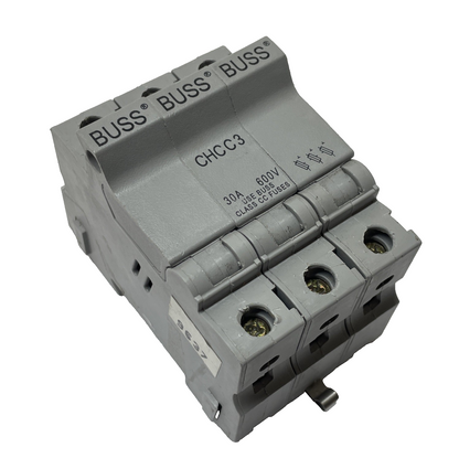 BUSS CHCC3 CIRCUIT BREAKER BUSSMANN 600V 30A WITH (3) LP-CC-5 FUSES