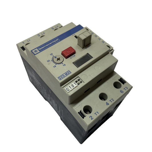 GV3-M25 Telemecanique Motor Starter 16-25A GV3 Manual Motor Protector w/ GV1-A01