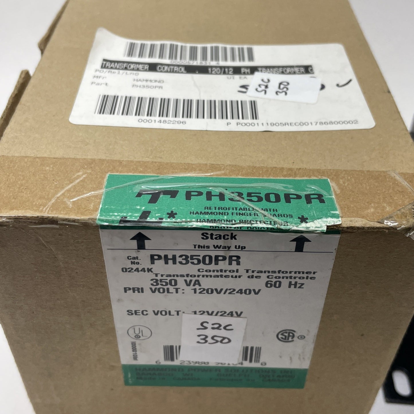 PH350PR Hammond 350VA Control Transformer 120/240-12/24V